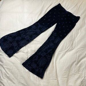 Free people navy velvet burnout bells bellbottom flares
